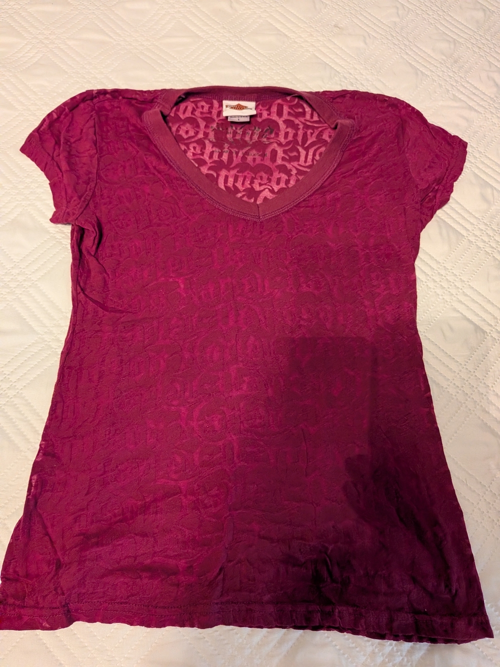 Harley-Davidson Women's Deep Magenta Short Sleeve V-Neck Tee